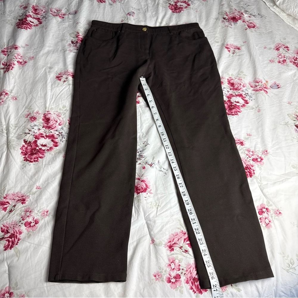 Chico's So Slimming Pants SZ 2 Short Brown Straight Leg Trousers Comfort Classic - Picture 8 of 9